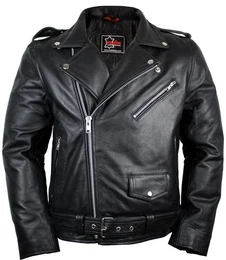 Lederjacke Herren Biker Rocker Billy Motorrad Lederjacke mit Reverse Kragen