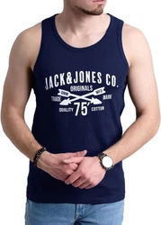 Jack & Jones Tanktop mit Print (2er-Pack) Blau/Dunkelblau/Schwarz