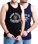 Jack & Jones Tanktop mit Print (2er-Pack) Blau/Dunkelblau/Schwarz