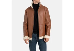 Valcuer 1887 Peter VC Lederjacke Braun/Beige/Creme
