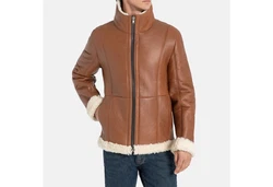 Valcuer 1887 Peter VC Lederjacke Braun/Beige/Creme