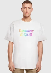 Merchcode T-Shirt Merchcode Herren Summer And Chill Rainbow Heavy Oversized Tee Regenbogen