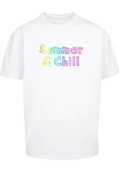 Merchcode T-Shirt Merchcode Herren Summer And Chill Rainbow Heavy Oversized Tee Regenbogen