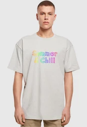 Merchcode T-Shirt Merchcode Herren Summer And Chill Rainbow Heavy Oversized Tee Regenbogen