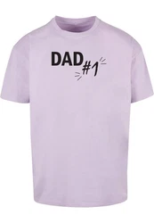 Merchcode T-Shirt Herren Fathers Day - Dad number 1 Heavy Oversize Tee Lila