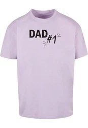 Merchcode T-Shirt Herren Fathers Day - Dad number 1 Heavy Oversize Tee Lila