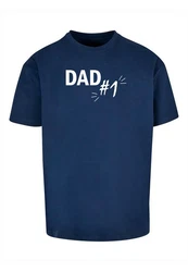 Merchcode T-Shirt Herren Fathers Day - Dad number 1 Heavy Oversize Tee Blau/Dunkelblau