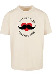 Merchcode T-Shirt Merchcode Herren Fathers Day - Best dad Heavy Oversize Tee Beige/Rot/Gold/Braun/Khaki