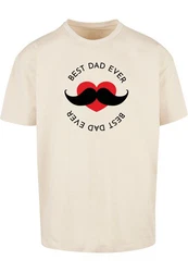 Merchcode T-Shirt Merchcode Herren Fathers Day - Best dad Heavy Oversize Tee Beige/Rot/Gold/Braun/Khaki