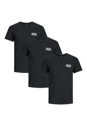 Jack & Jones T-Shirt 3er Pack Corp Schwarz/Dunkelgrau