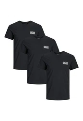 Jack & Jones T-Shirt 3er Pack Corp Schwarz/Dunkelgrau
