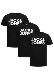 Jack & Jones T-Shirt 3er Pack Corp Schwarz