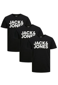 Jack & Jones T-Shirt 3er Pack Corp Schwarz