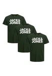 Jack & Jones T-Shirt 3er Pack Corp Dunkelgrün/Grün Jack & Jones T-Shirt 3er Pack Corp Dunkelgrün/Grün