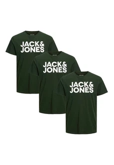 Jack & Jones T-Shirt 3er Pack Corp Dunkelgrün/Grün