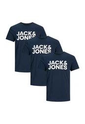 Jack & Jones T-Shirt 3er Pack Corp Dunkelblau