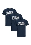 Jack & Jones T-Shirt 3er Pack Corp Dunkelblau Jack & Jones T-Shirt 3er Pack Corp Dunkelblau