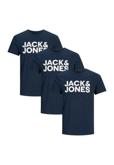 Jack & Jones T-Shirt 3er Pack Corp Dunkelblau