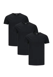 Jack & Jones T-Shirt 3er Pack Basic Dunkelblau/Schwarz