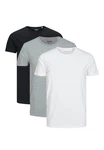 Jack & Jones T-Shirt 3er Pack Basic Grau/Weiß/Hellgrau
