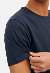 Jack & Jones T-Shirt 3er Pack Basic Dunkelblau/Grau/Blau/Dunkelgrau