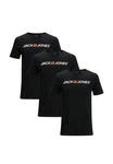 Jack & Jones T-Shirt 3er Pack Basic Schwarz/Hellblau