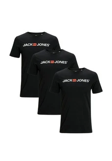 Jack & Jones T-Shirt 3er Pack Basic Schwarz/Hellblau