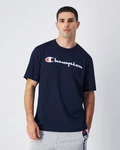 Champion Kurzarmshirt Crewneck T-Shirt BDC Dunkelblau/Beige