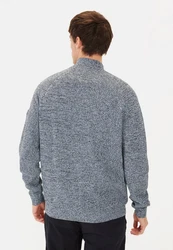 camel active Strickjacke Stehkragen Grau/Hellblau/Dunkelblau