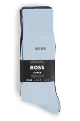 BOSS Businesssocken RS Uni Col CC mit Schriftzug Schwarz/Dunkelblau/Lila/Blau/Hellblau
