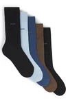 BOSS Businesssocken RS Uni Col CC mit Schriftzug Schwarz/Dunkelblau/Lila/Blau/Hellblau