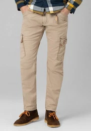 Cargohose Hose Regular Fit mittlere Bundhhe Slim Legs 5184 in Beige