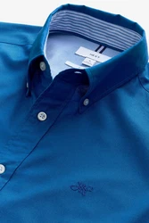 Next Langarmhemd Slim Fit Oxfordhemd Dunkelblau/Blau/Hellblau