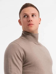 OMBRE Rollkragenpullover Herrenstrick Khaki/Braun/Beige/Grau