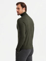 OMBRE Rollkragenpullover Herrenstrick Dunkelgrün/Khaki