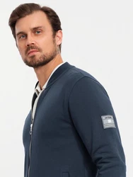 OMBRE Bomberjacke Baumwollsweatshirt für Männer Dunkelblau/Hellblau/Blau/Grau