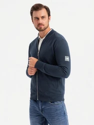OMBRE Bomberjacke Baumwollsweatshirt für Männer Dunkelblau/Hellblau/Blau/Grau