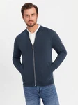 OMBRE Bomberjacke Baumwollsweatshirt für Männer Dunkelblau/Hellblau/Blau/Grau
