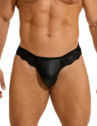 Tanga Mnner Spitze Lack Leder Herren Wetlook String Unterwsche M/L/XL