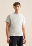 Seidensticker T-Shirt Rundhals Grau/Weiß/Khaki/Creme