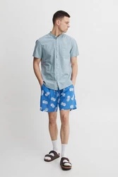 Blend Kurzarmhemd BHShirt Hellblau/Blau/Grau