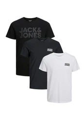 Jack & Jones T-Shirt 3er Pack Corp Schwarz/Beige