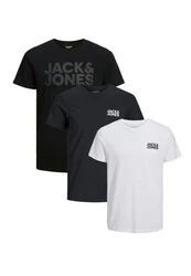 Jack & Jones T-Shirt 3er Pack Corp Schwarz/Beige