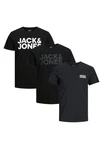 Jack & Jones T-Shirt 3er Pack Corp Schwarz/Hellblau/Dunkelgrün Jack & Jones T-Shirt 3er Pack Corp Schwarz/Hellblau/Dunkelgrün