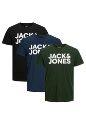Jack & Jones T-Shirt 3er Pack Corp Dunkelgrün/Grün