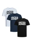 Jack & Jones T-Shirt 3er Pack Corp Dunkelblau/Schwarz/Hellblau Jack & Jones T-Shirt 3er Pack Corp Dunkelblau/Schwarz/Hellblau