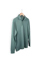 Silk and Cashmere Poloshirt Herren Langarm-Poloshirt Dunkelgrün/Grün