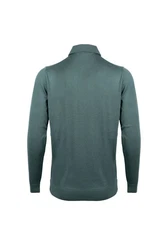 Silk and Cashmere Poloshirt Herren Langarm-Poloshirt Dunkelgrün/Grün