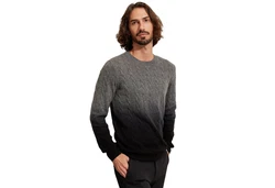 Silk and Cashmere Herrenpullover Grau/Dunkelgrau/Blau/Orange