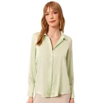 Silk and Cashmere Businesshemd Langarmshirt für Damen Hellgrün/Khaki/Grün